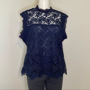 Nanette Lepore lace top with zipper